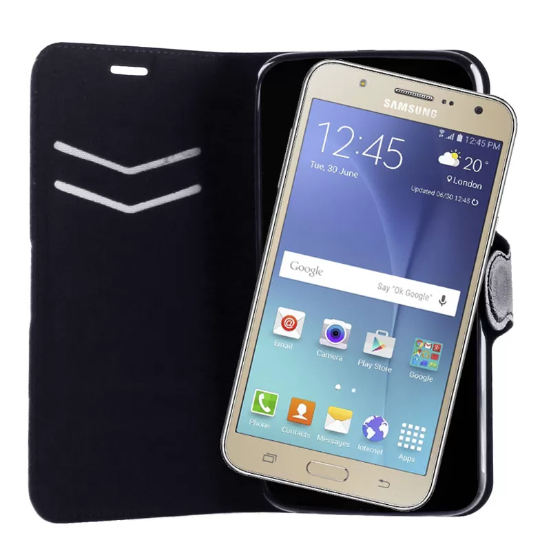 VOLTE-TEL ΘΗΚΗ SAMSUNG J7 J700 LINE LEATHER-TPU BOOK STAND BLACK - Image 4