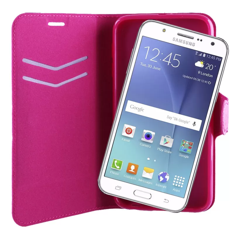 VOLTE-TEL ΘΗΚΗ SAMSUNG J7 J700 LINE LEATHER-TPU BOOK STAND PINK - Image 4