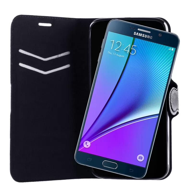 VOLTE-TEL ΘΗΚΗ SAMSUNG NOTE 5 N920 LINE LEATHER-TPU BOOK STAND BLACK - Image 4