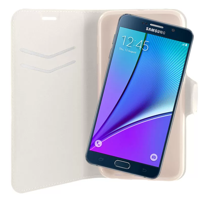 VOLTE-TEL ΘΗΚΗ SAMSUNG NOTE 5 N920 LINE LEATHER-TPU BOOK STAND WHITE - Image 4