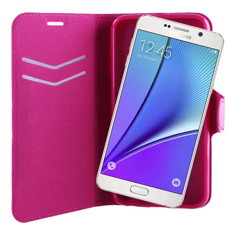 VOLTE-TEL ΘΗΚΗ SAMSUNG NOTE 5 N920 LINE LEATHER-TPU BOOK STAND PINK - Image 4