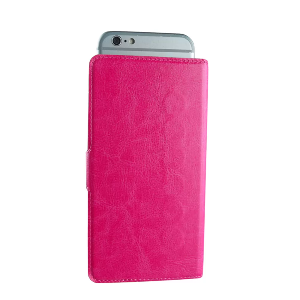 VOLTE-TEL ΘΗΚΗ UNIVERSAL 4.5"-5.1" LEATHER LINE BOOK 3M MAGNET PINK - Image 5