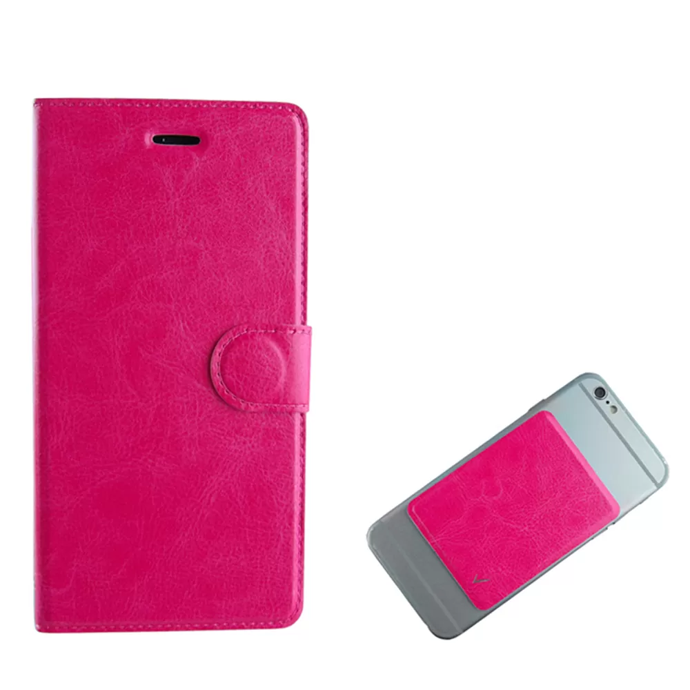 VOLTE-TEL ΘΗΚΗ UNIVERSAL 4.5"-5.1" LEATHER LINE BOOK 3M MAGNET PINK - Image 4