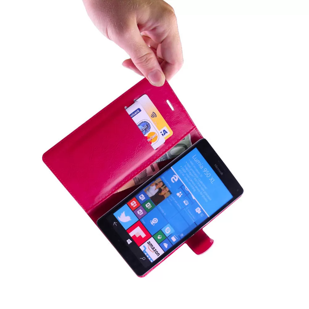 VOLTE-TEL ΘΗΚΗ UNIVERSAL 5.7"-6.3" LEATHER LINE BOOK 3M MAGNET PINK - Image 2