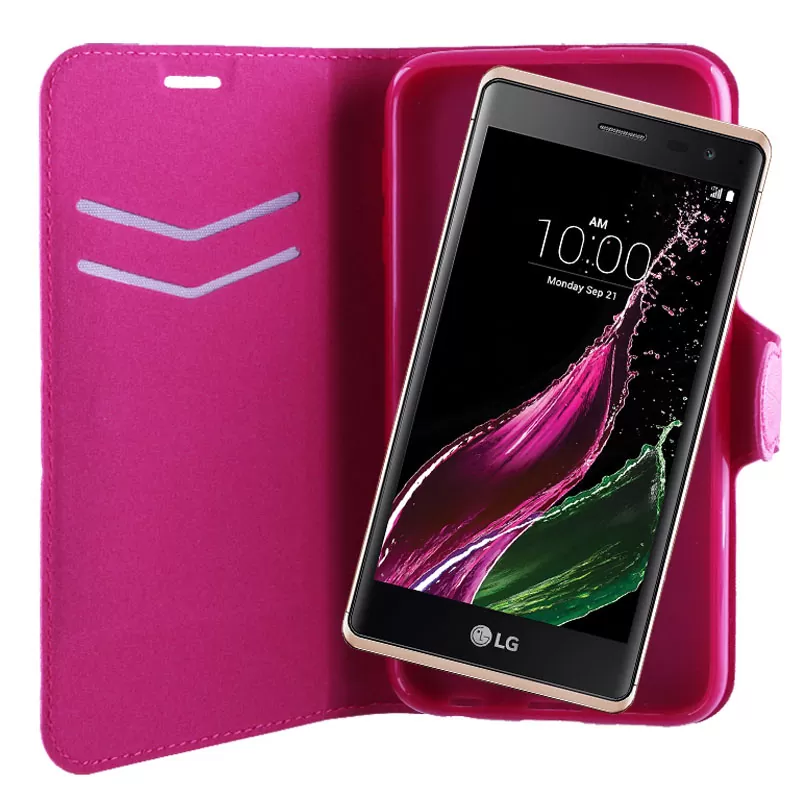 VOLTE-TEL ΘΗΚΗ LG X150 BELLO 2 LINE LEATHER-TPU BOOK STAND PINK - Image 4