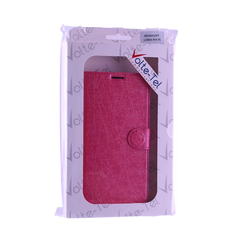 VOLTE-TEL ΘΗΚΗ MICROSOFT LUMIA 950 XL LINE LEATHER-TPU BOOK STAND PINK - Image 4