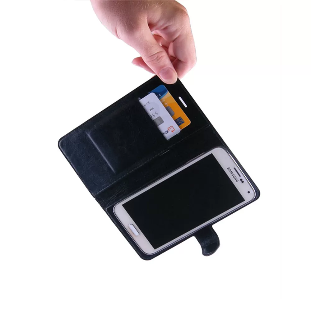 VOLTE-TEL LEATHER BOOK 3M ΘΗΚΗ UNIVERSAL 4.5in-5.1in MAGNET BLACK - Image 2