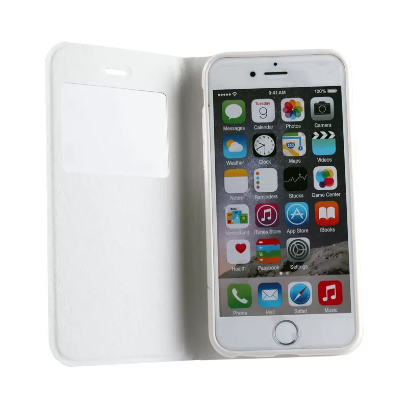VOLTE-TEL ΘΗΚΗ IPHONE 6S/6 4.7" LEATHER-TPU VIEW BOOK STAND WHITE - Image 3