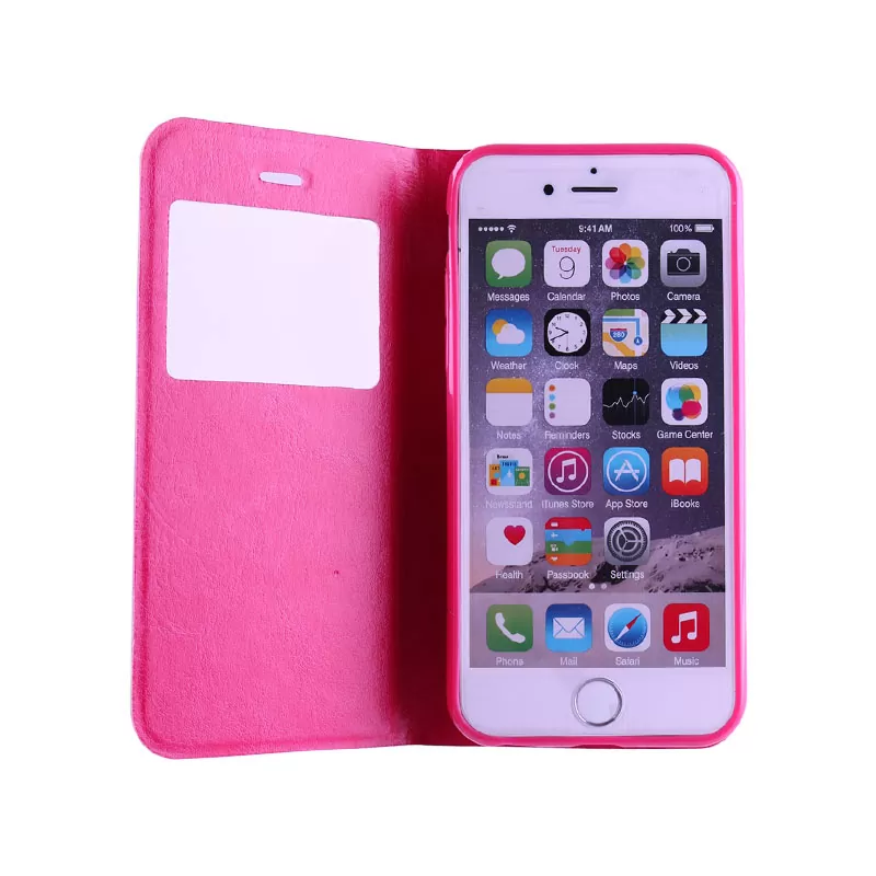 VOLTE-TEL ΘΗΚΗ IPHONE 6S/6 4.7" LEATHER-TPU VIEW BOOK STAND PINK - Image 3