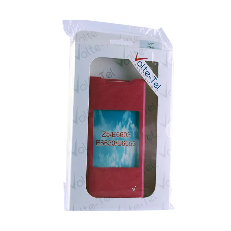 VOLTE-TEL ΘΗΚΗ SONY XPERIA Z5 E6653 LEATHER-TPU VIEW BOOK STAND PINK - Image 6
