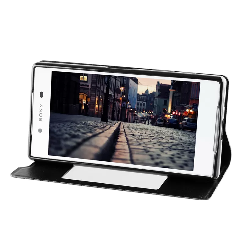 VOLTE-TEL ΘΗΚΗ SONY XPERIA Z5 E6653 LEATHER-TPU VIEW BOOK STAND BLACK - Image 3