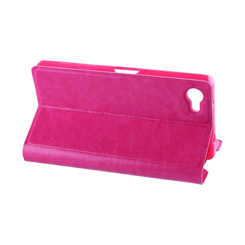 VOLTE-TEL ΘΗΚΗ SONY XPERIA Z5 COMPACT E5803 LEATHER-TPU VIEW BOOK STAND PINK - Image 3