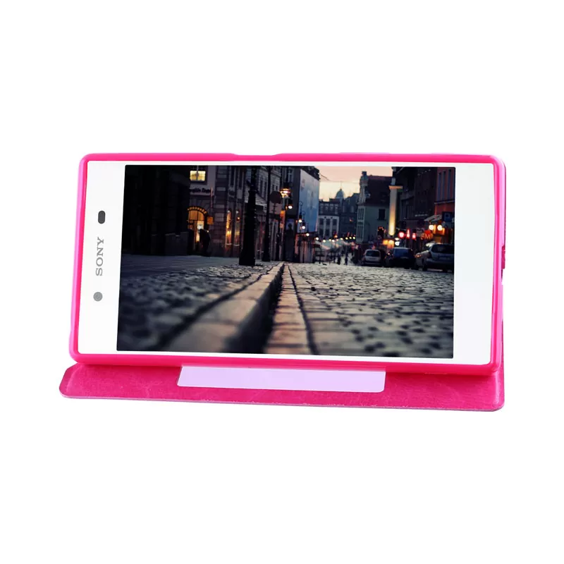 VOLTE-TEL ΘΗΚΗ SONY XPERIA Z5 COMPACT E5803 LEATHER-TPU VIEW BOOK STAND PINK - Image 2