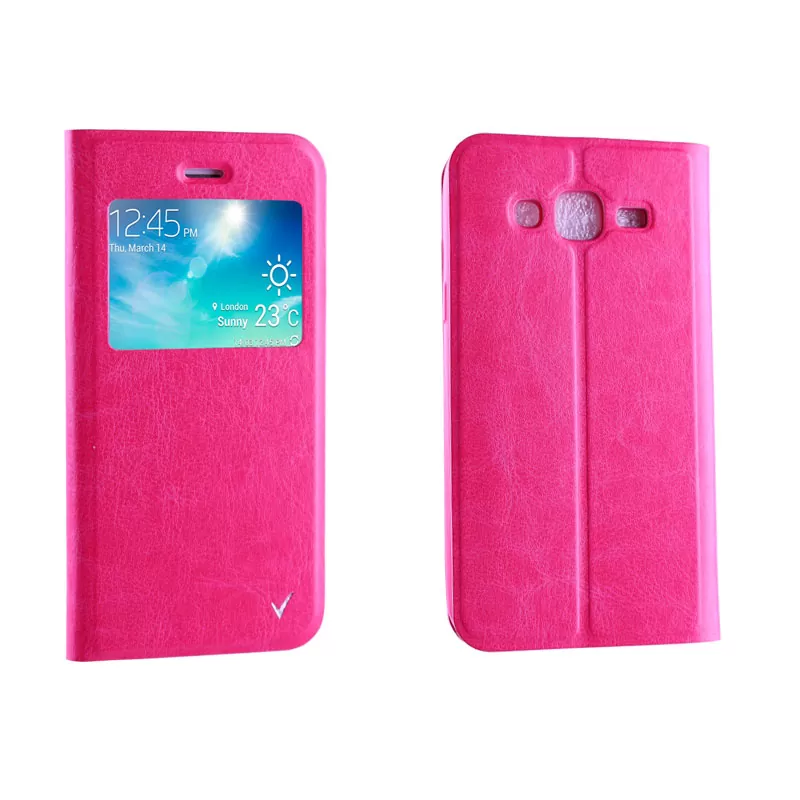 VOLTE-TEL ΘΗΚΗ SAMSUNG J5 J500 LEATHER-TPU VIEW BOOK STAND PINK - Image 5