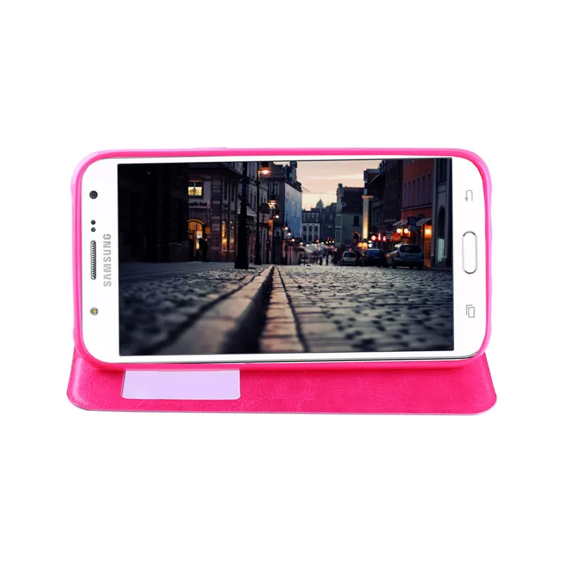VOLTE-TEL ΘΗΚΗ SAMSUNG J5 J500 LEATHER-TPU VIEW BOOK STAND PINK - Image 2