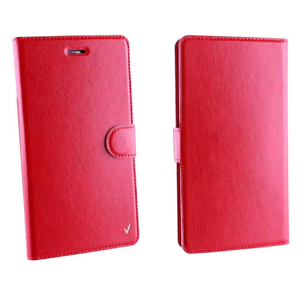 VOLTE-TEL ΘΗΚΗ UNIVERSAL 5.1"-5.7" LEATHER BOOK 3M MAGNET RED - Image 5