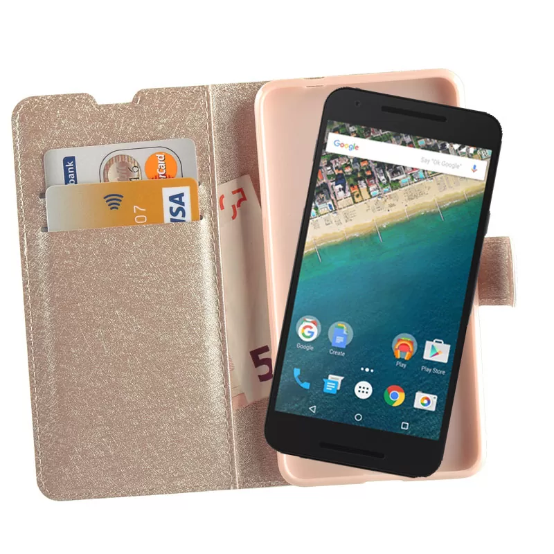 VOLTE-TEL ΘΗΚΗ LG NEXUS 5X H791 LEATHER GOLD-TPU BOOK STAND - Image 4