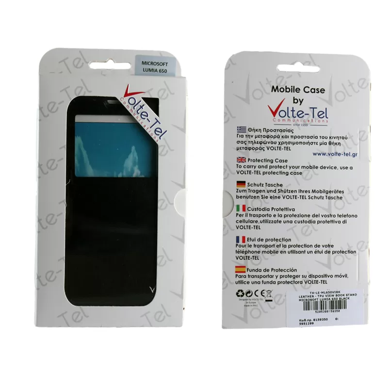 VOLTE-TEL ΘΗΚΗ MICROSOFT LUMIA 650 5.0" LEATHER-TPU VIEW BOOK STAND BLACK - Image 3