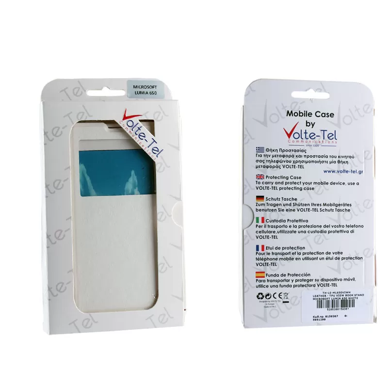 VOLTE-TEL ΘΗΚΗ MICROSOFT LUMIA 650 5.0" LEATHER-TPU VIEW BOOK STAND WHITE - Image 2