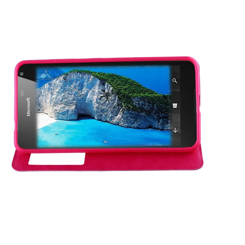 VOLTE-TEL LEATHER-TPU VIEW ΘΗΚΗ MICROSOFT LUMIA 650 5.0in BOOK STAND PINK - Image 2
