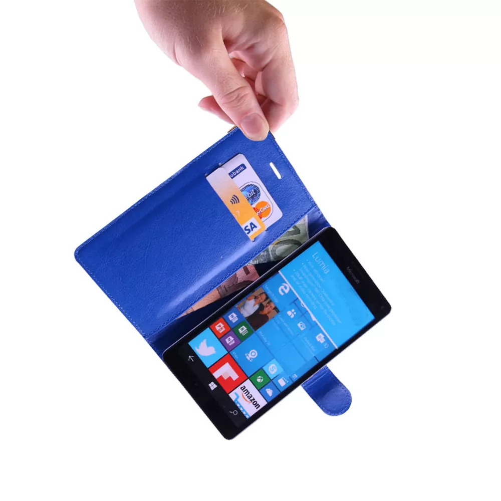 VOLTE-TEL LEATHER BOOK 3M ΘΗΚΗ UNIVERSAL 5.7in-6.3in MAGNET BLUE - Image 2