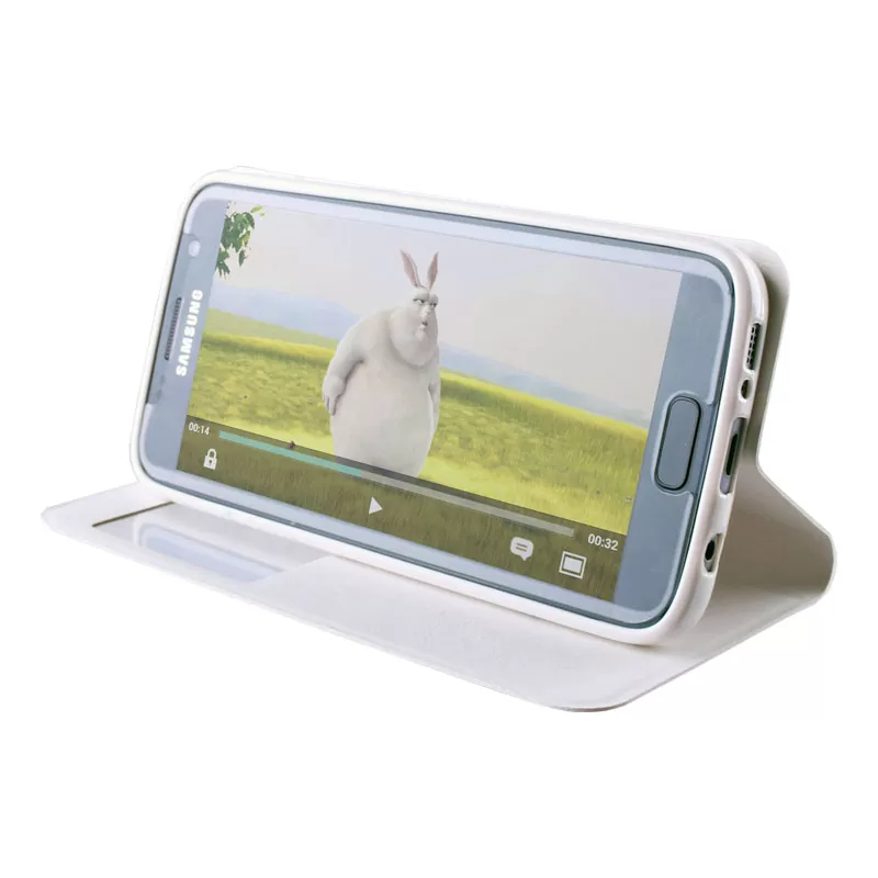 VOLTE-TEL LEATHER-TPU VIEW ΘΗΚΗ SAMSUNG S7 G930 5.1inBOOK STAND WHITE - Image 2