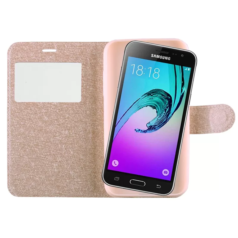 VOLTE-TEL LEATHER GOLD-TPU VIEW BOOK STAND ΘΗΚΗ SAMSUNG A5 2016 A510 - Image 4