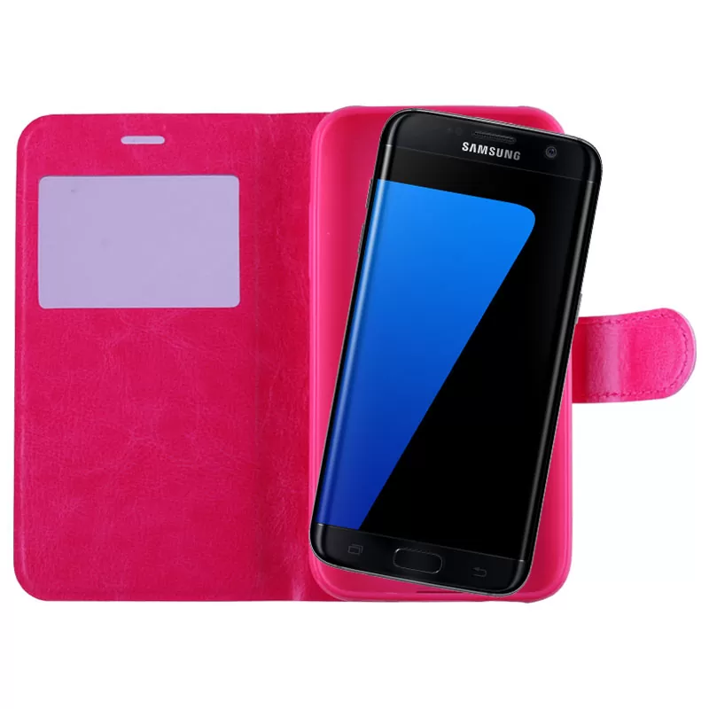 VOLTE-TEL LEATHER-TPU VIEW ΘΗΚΗ SAMSUNG S7 EDGE G935 BOOK STAND PINK - Image 4