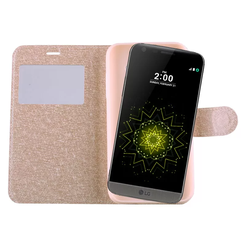 VOLTE-TEL LEATHER GOLD-TPU VIEW BOOK STAND ΘΗΚΗ LG G5 H850 - Image 4