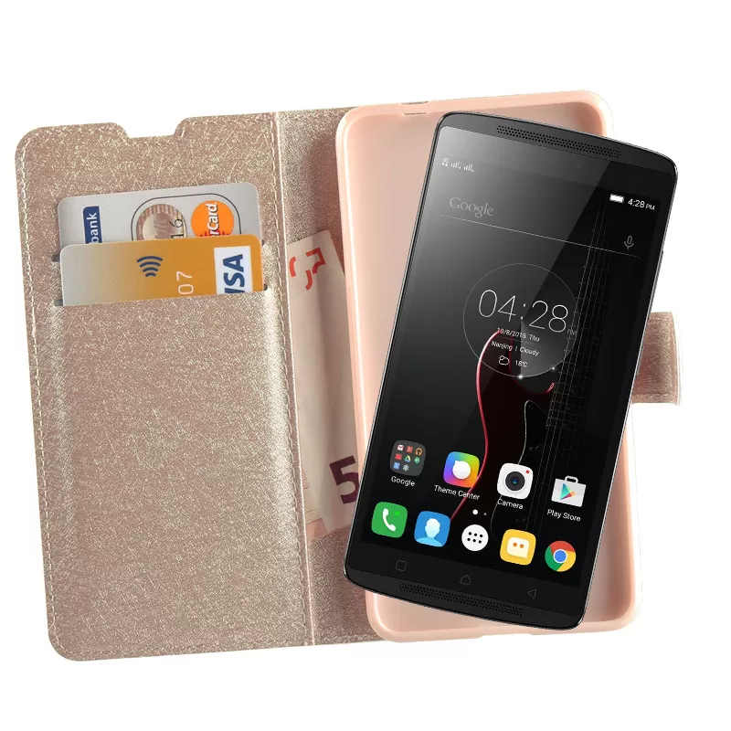 VOLTE-TEL LEATHER GOLD-TPU BOOK STAND ΘΗΚΗ LENOVO A7010 5.5in - Image 5