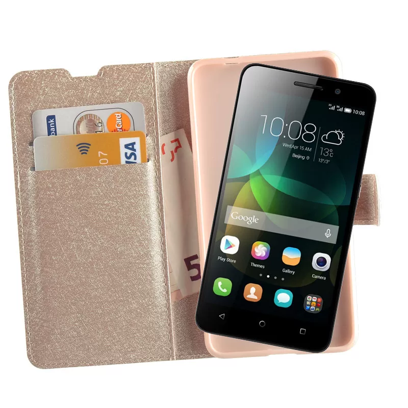 VOLTE-TEL LEATHER GOLD-TPU BOOK STAND ΘΗΚΗ HONOR 4C G PLAY MINI - Image 5