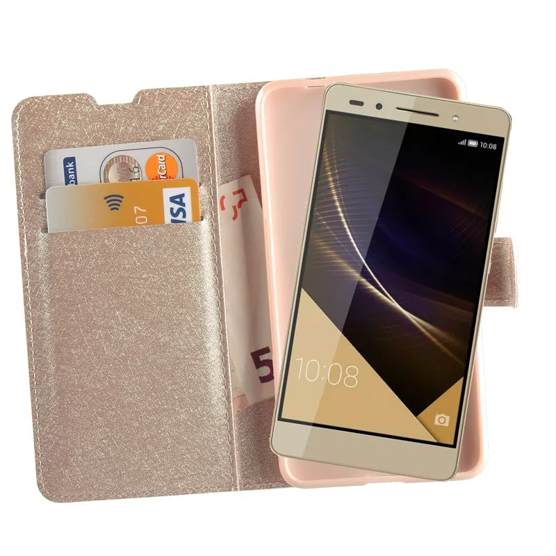 VOLTE-TEL LEATHER GOLD-TPU BOOK STAND ΘΗΚΗ HONOR 7 - Image 5