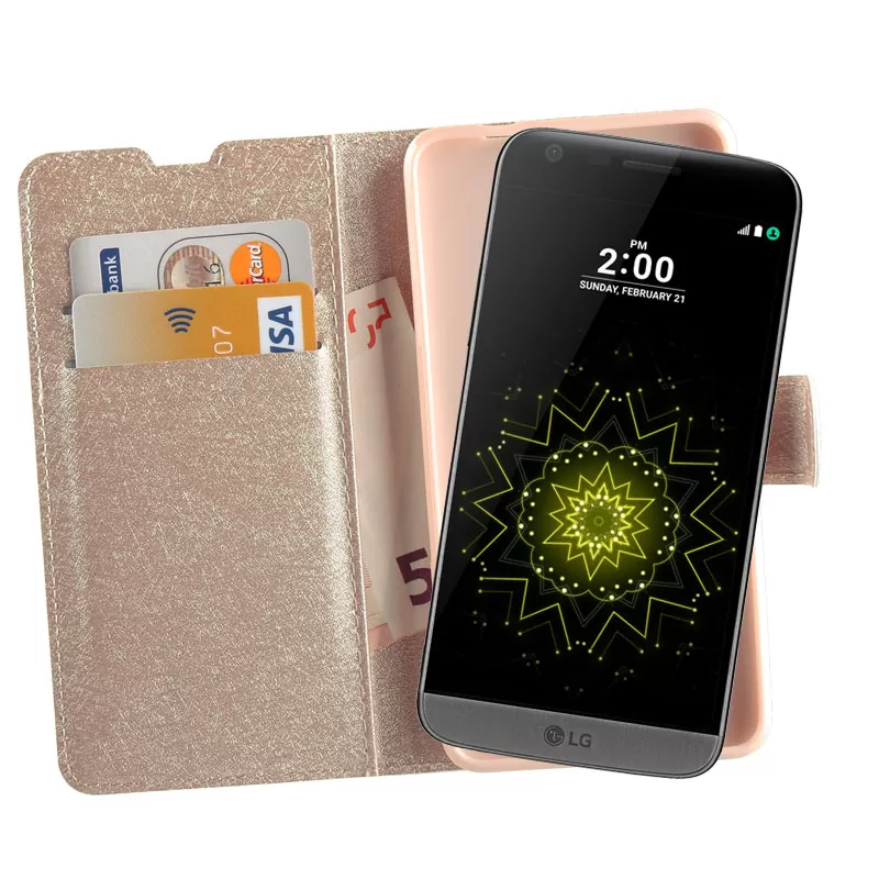 VOLTE-TEL LEATHER GOLD-TPU BOOK STAND ΘΗΚΗ LG G5 H850 - Image 5