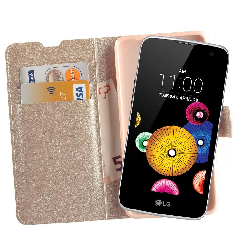 VOLTE-TEL LEATHER GOLD-TPU BOOK STAND ΘΗΚΗ LG K4 K120 - Image 5