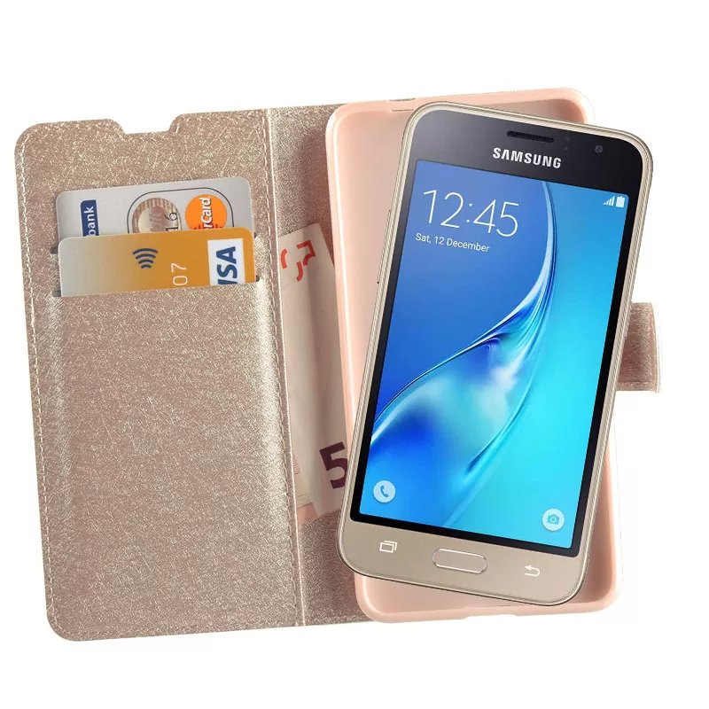VOLTE-TEL LEATHER GOLD-TPU BOOK STAND ΘΗΚΗ SAMSUNG J1 2016 J120 - Image 5