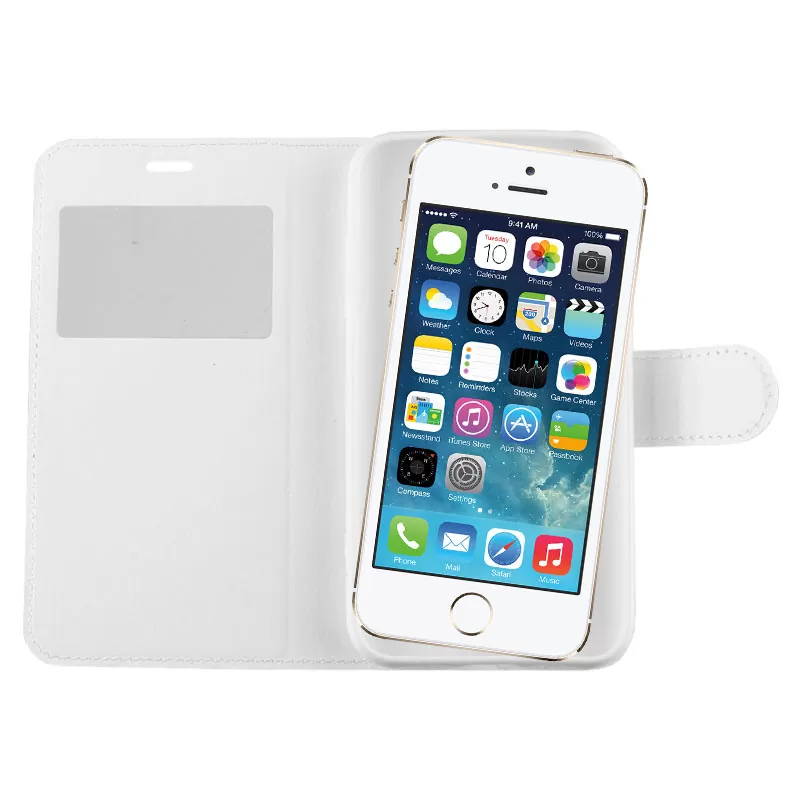 VOLTE-TEL LEATHER-TPU VIEW ΘΗΚΗ IPHONE SE/5/5S 4.0in BOOK STAND WHITE - Image 4