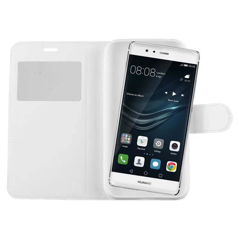VOLTE-TEL LEATHER-TPU VIEW ΘΗΚΗ HUAWEI P9 LITE 5.2in BOOK STAND WHITE - Image 4