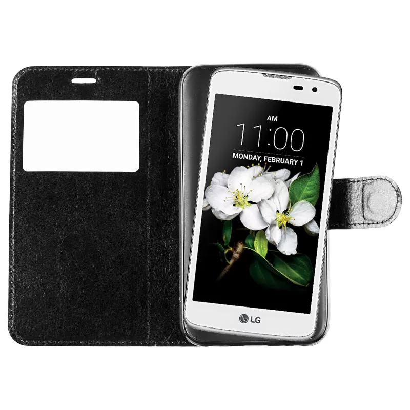 VOLTE-TEL LEATHER-TPU VIEW ΘΗΚΗ LG K7 X210 5.0in BOOK STAND BLACK - Image 4