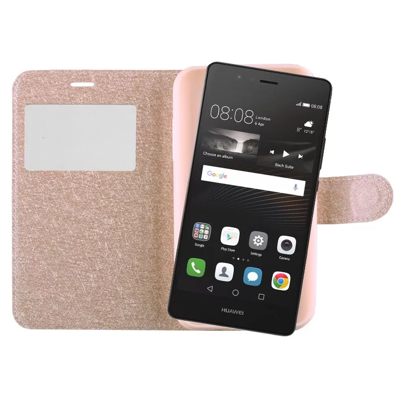 VOLTE-TEL LEATHER GOLD-TPU VIEW BOOK STAND ΘΗΚΗ HUAWEI P9 LITE 5.2in - Image 4