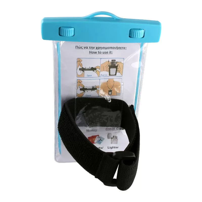 VOLTE-TEL SPORTS ARMBAND LUMINUS ΘΗΚΗ ΑΔΙΑΒΡΟΧΗ 2 IN 1 IPX8 30m MAX SIZE 16.3cm x 8.2cm (6.9in) BLUE - Image 3
