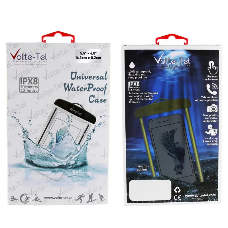 VOLTE-TEL SPORTS ARMBAND LUMINUS ΘΗΚΗ ΑΔΙΑΒΡΟΧΗ 2 IN 1 IPX8 30m MAX SIZE 16.3cm x 8.2cm (6.9in) ORANGE - Image 2
