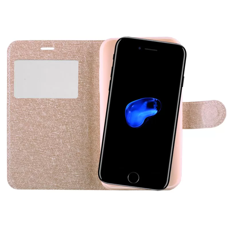 VOLTE-TEL LEATHER GOLD-TPU VIEW BOOK STAND ΘΗΚΗ IPHONE SE 2022/IPHONE SE 2020/IPHONE 8/7 4.7in - Image 4