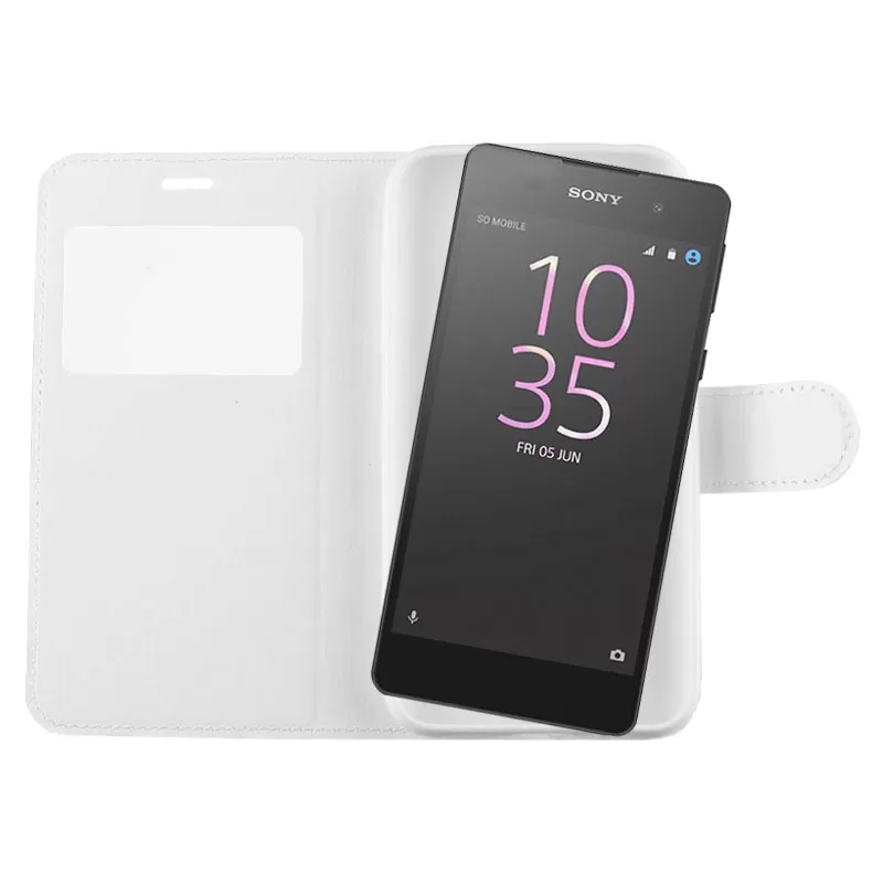 VOLTE-TEL LEATHER-TPU VIEW ΘΗΚΗ SONY XPERIA E5 F3311 BOOK STAND WHITE - Image 4
