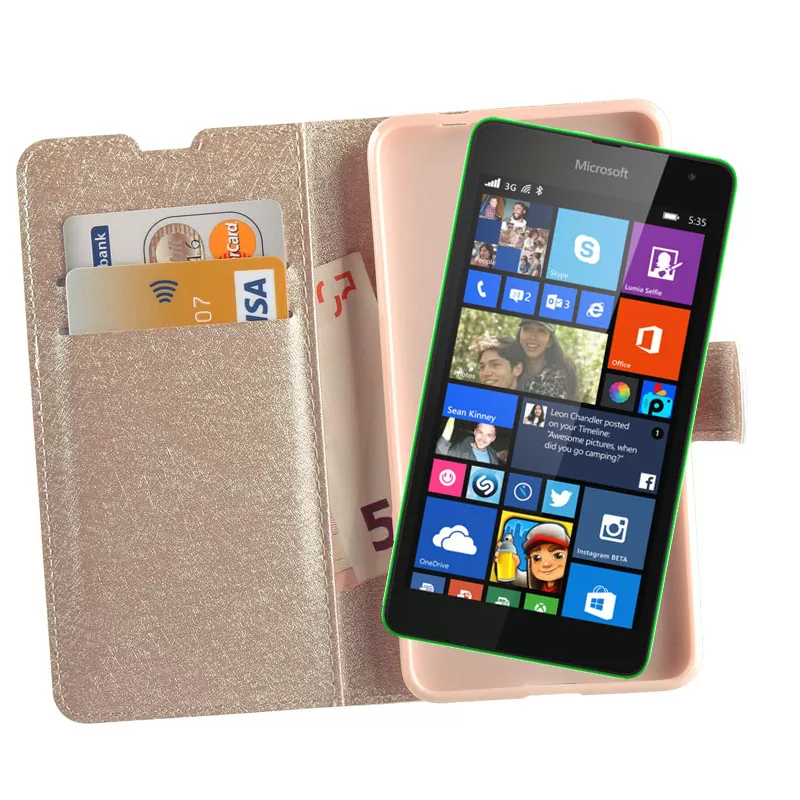 VOLTE-TEL LEATHER GOLD-TPU BOOK STAND ΘΗΚΗ MICROSOFT LUMIA 535 5.0in - Image 4