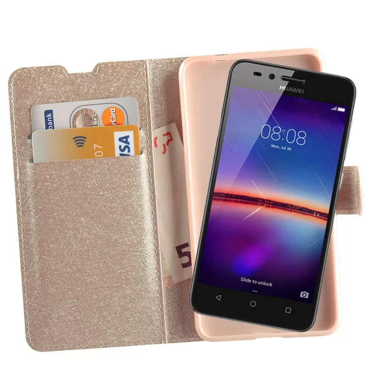 VOLTE-TEL LEATHER GOLD-TPU BOOK STAND ΘΗΚΗ HUAWEI Y3 II 4.5in - Image 4