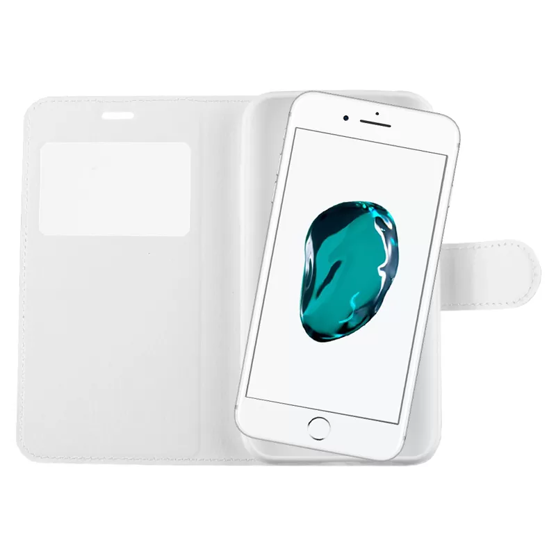 VOLTE-TEL LEATHER-TPU VIEW ΘΗΚΗ IPHONE 8/7 PLUS 5.5in BOOK STAND WHITE - Image 4