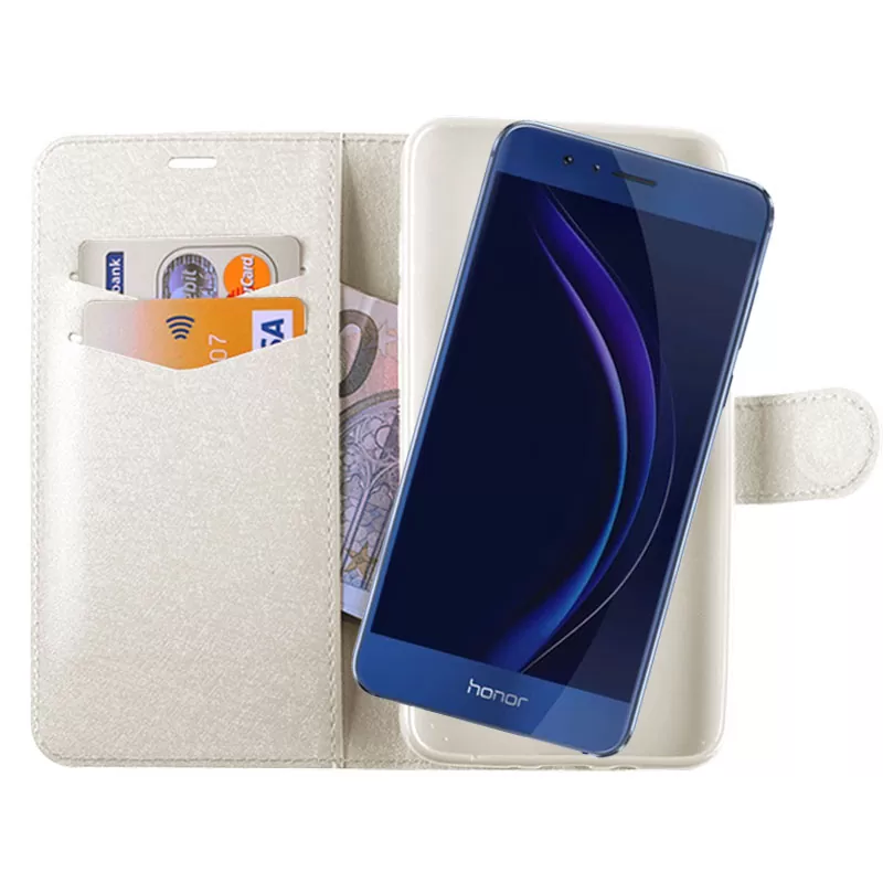 VOLTE-TEL LEATHER-TPU BOOK STAND ΘΗΚΗ HONOR 8 SILK WHITE - Image 4