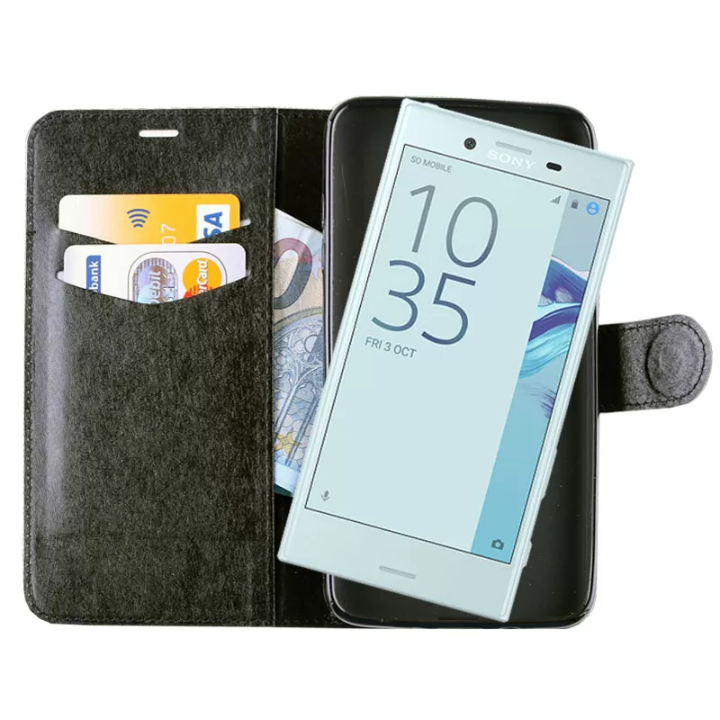 VOLTE-TEL LEATHER-TPU BOOK STAND ΘΗΚΗ SONY XPERIA X COMPACT SILK BLACK - Image 4