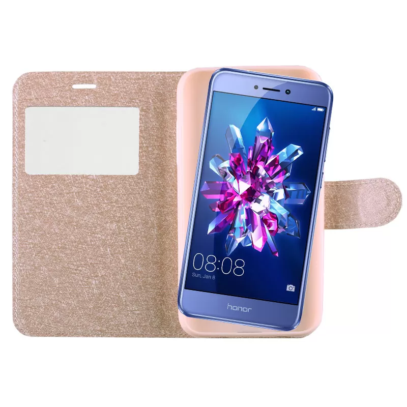 VOLTE-TEL LEATHER GOLD-TPU VIEW BOOK STAND ΘΗΚΗ HUAWEI P9 LITE 2017 5.2in - Image 4