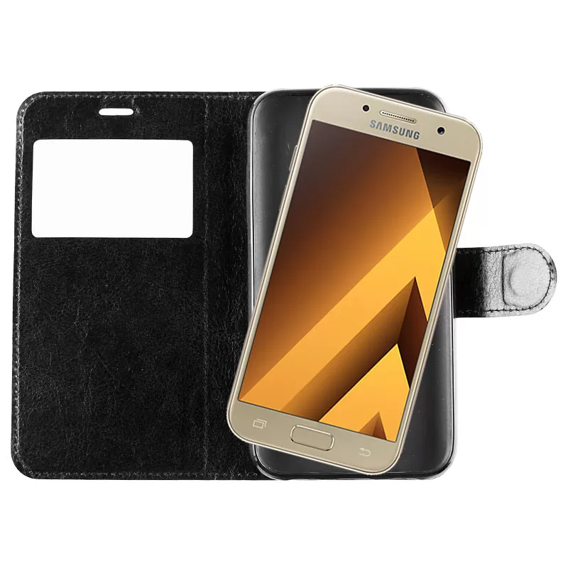VOLTE-TEL LEATHER-TPU VIEW ΘΗΚΗ SAMSUNG A3 2017 A320 BOOK STAND BLACK - Image 4